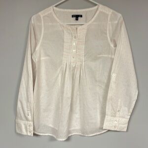 GAP KIDS blouse / top , long sleeve, 100% Cotton, tiny pink stars on white, XXL